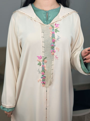 Jellaba Camélia - 100% à la main